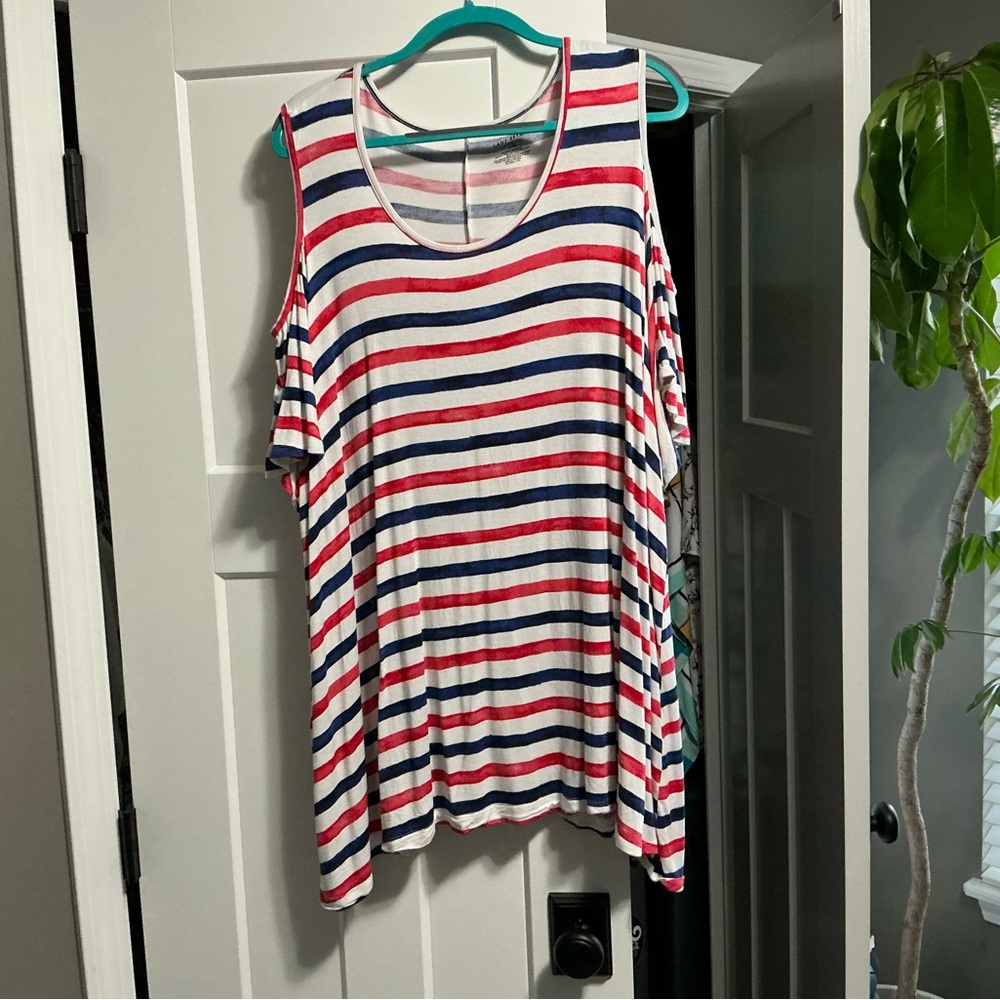 Lane Bryant Striped Tank Top - Red, White, Blue